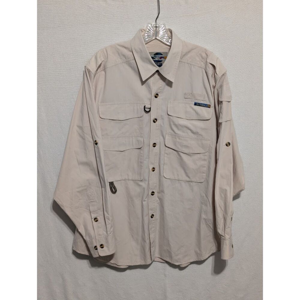 ExOfficio Adventure Travel Long Sleeve Button Up Shirt Men's Size Large